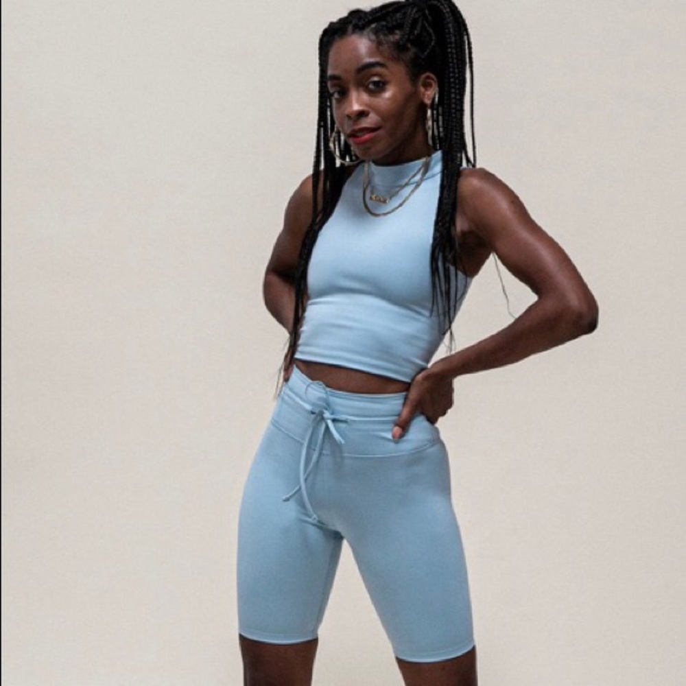 Girlfriend Collective Diana Sky Drawstring Shorts